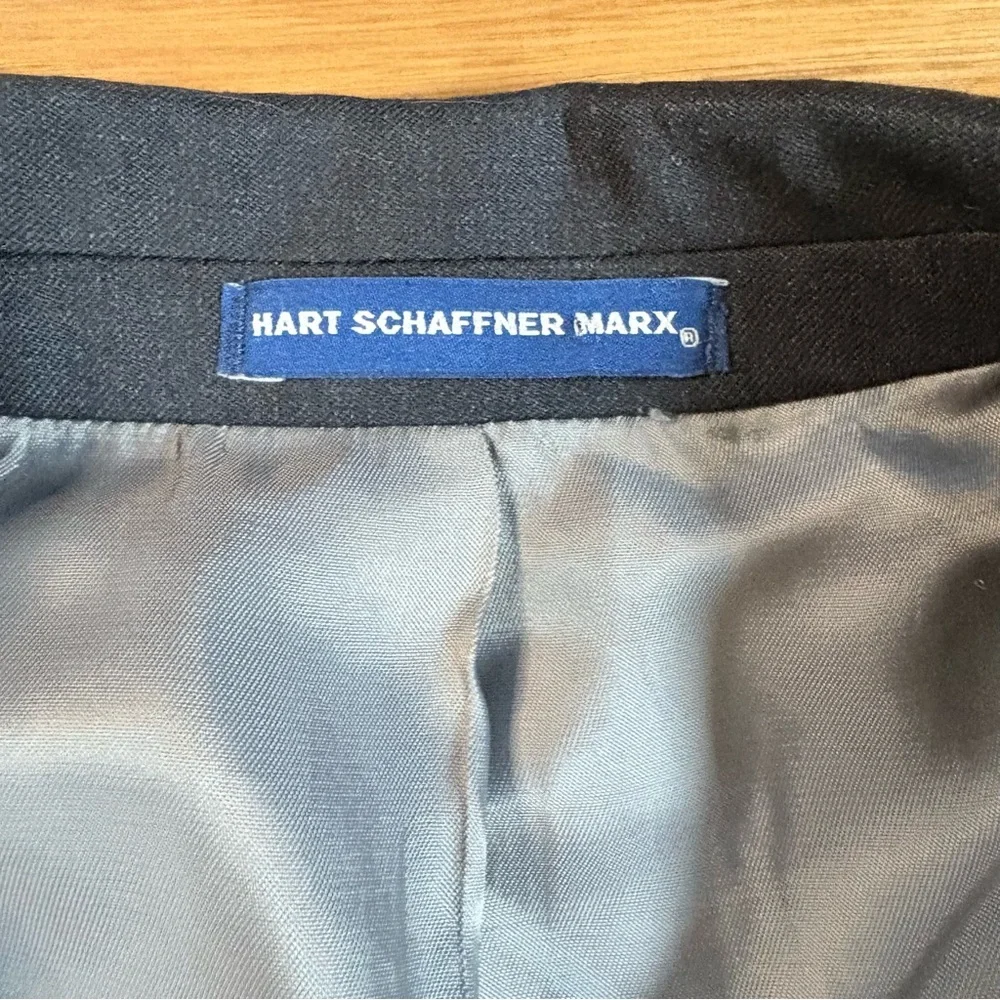 Hart Schaffner Marx Wool Blend Blazer Mens Sz 50L Black Chicago Fit Sports Coat